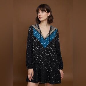 Current Air Womens Sheath Multicolor Floral Long Sleeve Dress Size S